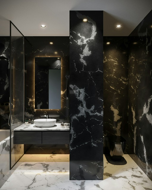 Black Marble Bath