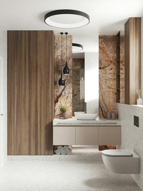 Onyx Slab Feature Bath