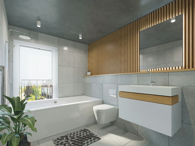 Slat-Wood Soaking Bath